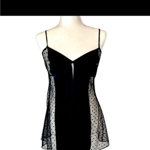 NWT 💋VICTORIA SECRET💋SILK Badydoll Sheer Lace Tie Front Nightie Teddy Lingerie